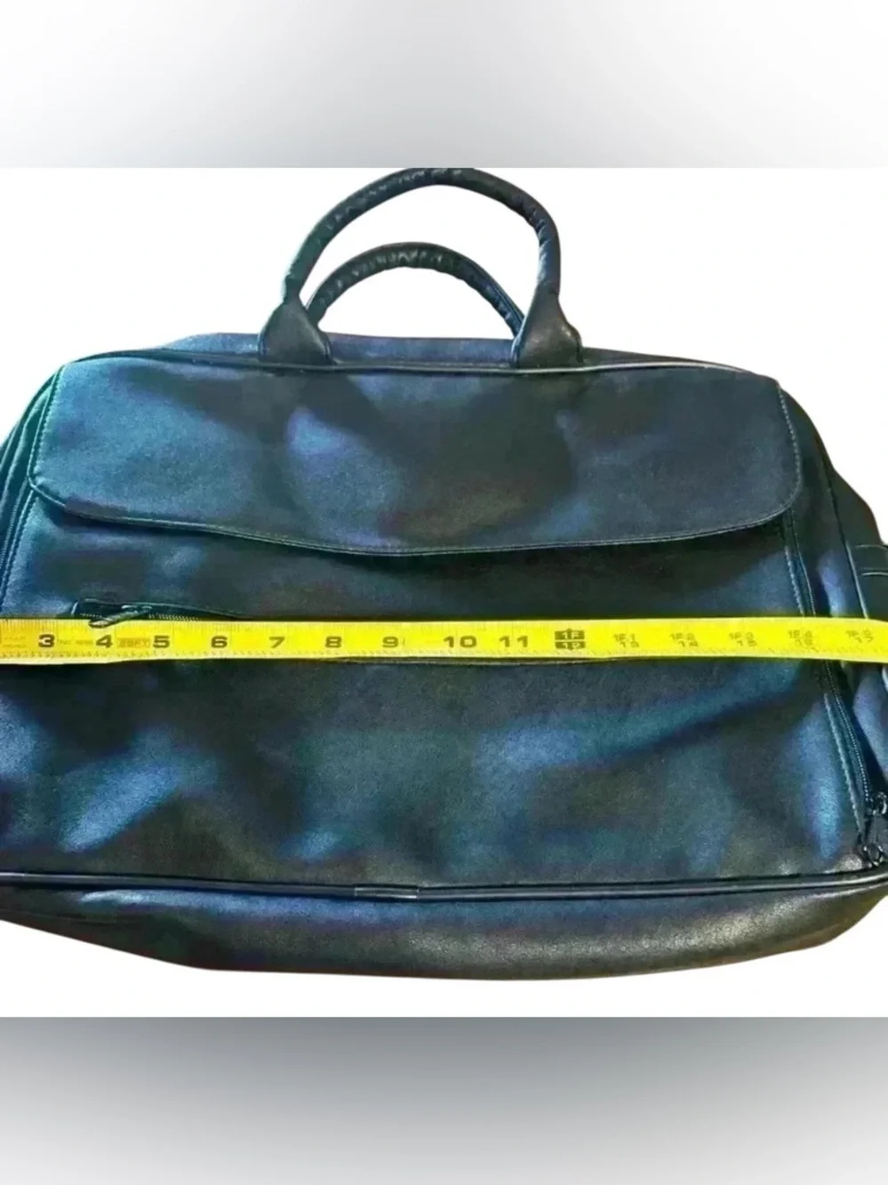 Travelwell Black Faux Leather Briefcase Laptop Bag Work Travel Bag